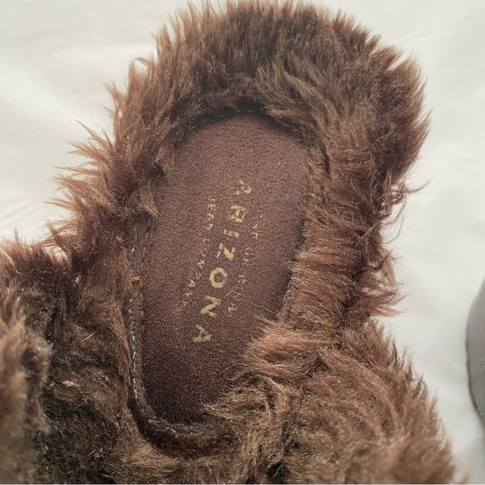 Arizona Jeansโ Co Y2K Vintage Knit Fair Isle Snowflake Faux Fur Wooden Clogs 8.5 - Picture 8 of 13